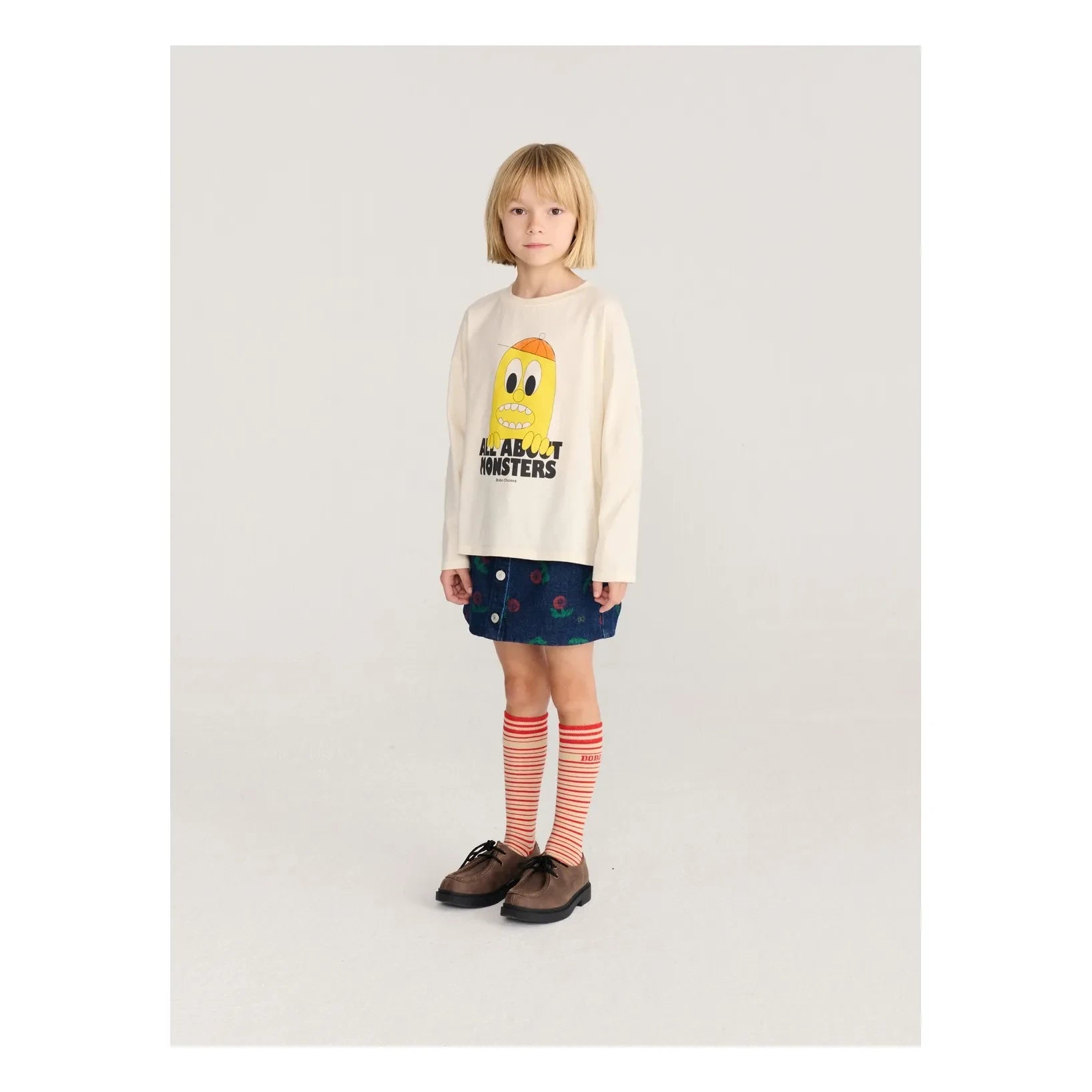Bobo Choses - Lemon T-shirt All About Monsters Organic Cotton | Ecru