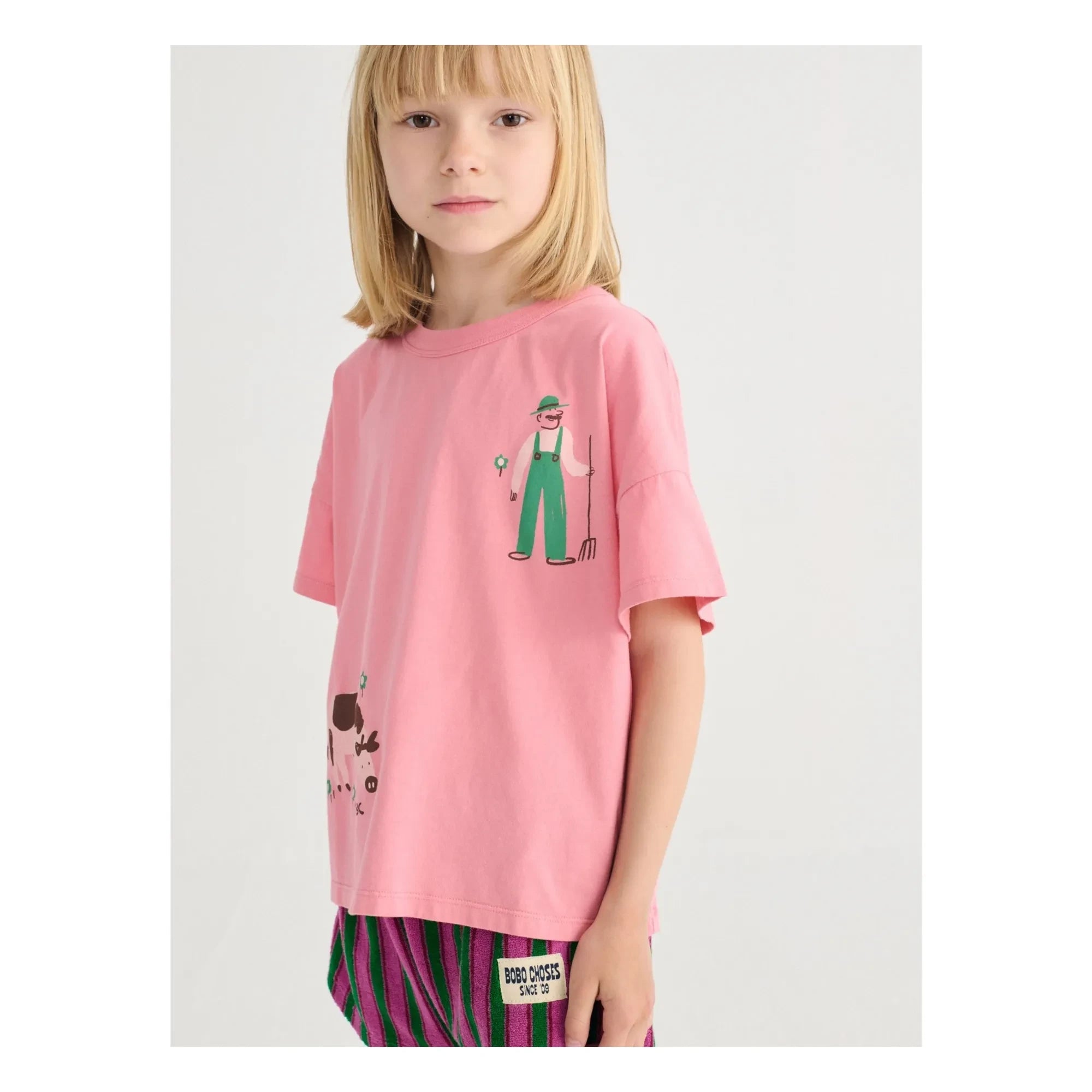 Bobo Choses - Farm T-Shirt Bio-Baumwolle | Rosa