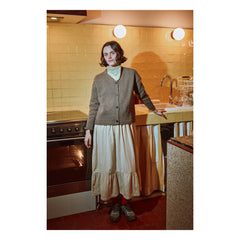 Poudre Organic - Petal Wool Cardigan | Brown