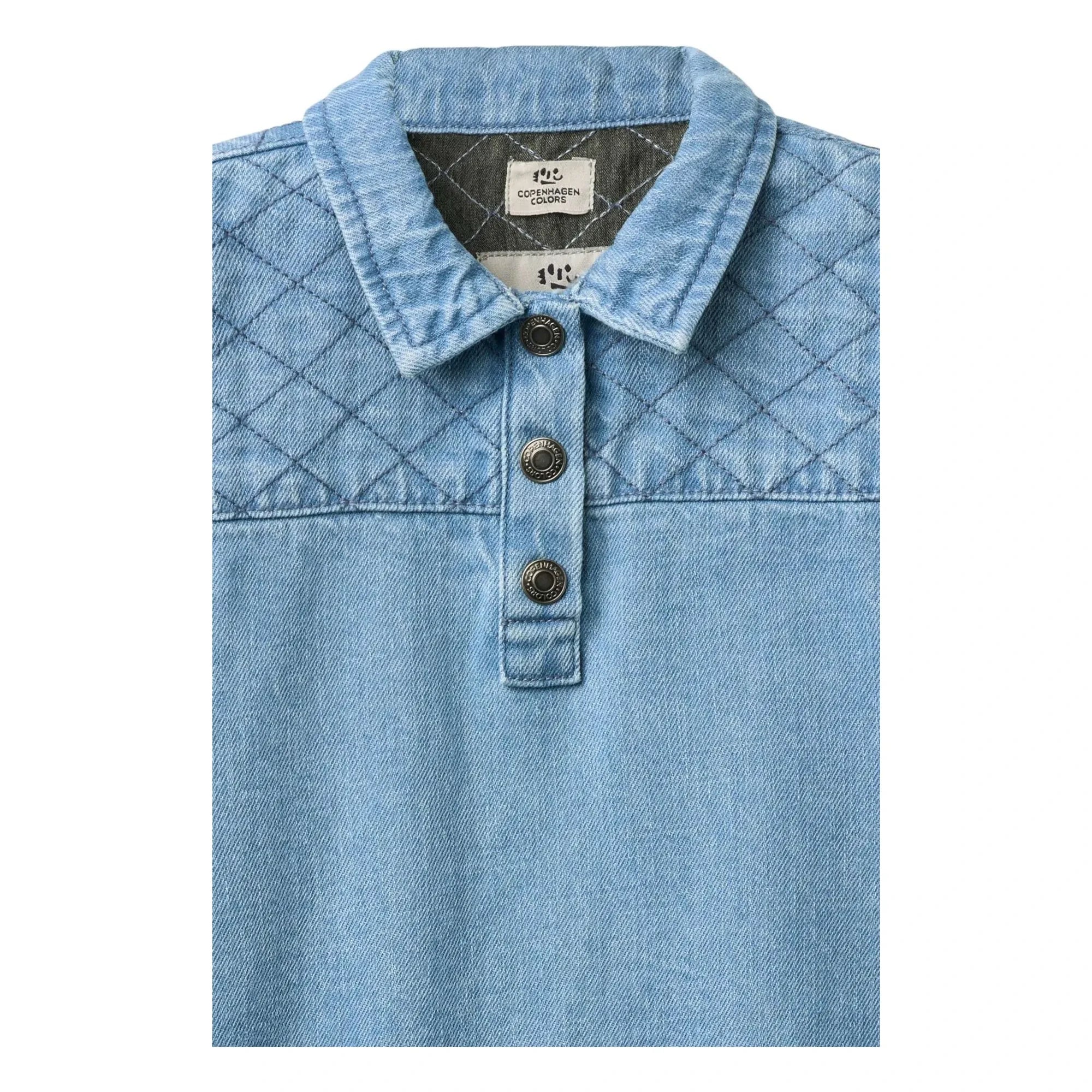 Copenhagen Colors - Jeans-Stepp-Kleid aus Bio-Baumwolle | Hellblau