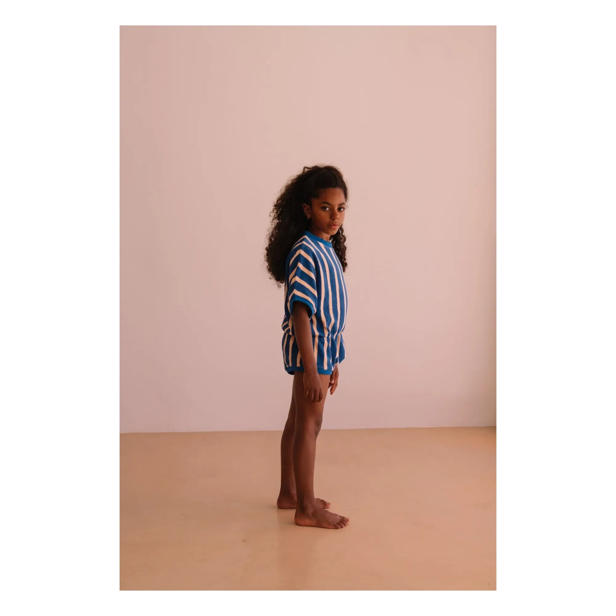 We Are Kids - Romy çizgili organik pamuklu havlu tulum | Mavi