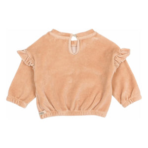 Búho - Bio-Baumwoll-Samt-Sweatshirt | Rosa