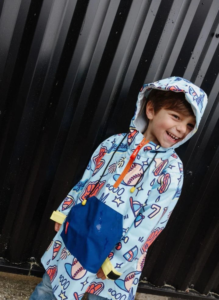 Hello Hossy - Baseball Game Rain Poncho | Blue