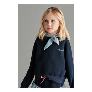 Mipounet - Florence Düğüm Yakalı Sweatshirt | Lacivert