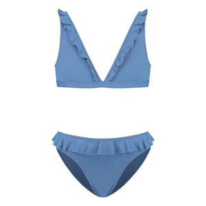 Beachlife - Volant Badeanzug | Blau