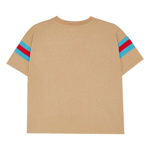The Campamento - Gestreiftes T-Shirt mit Kontrastdetails | Camel