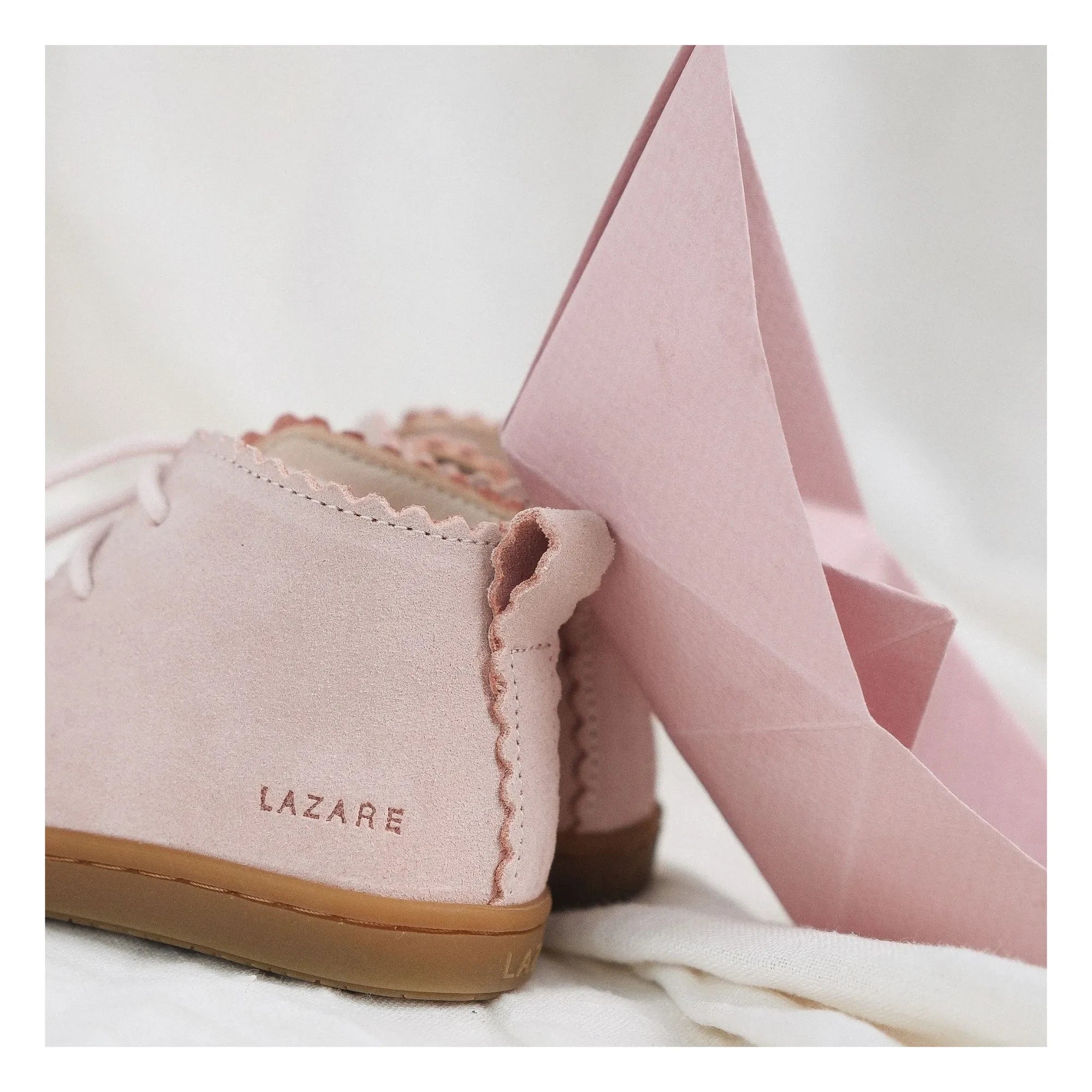 Lazare - Feston Raoul Suede Lace-Up Sneakers | Powder Pink