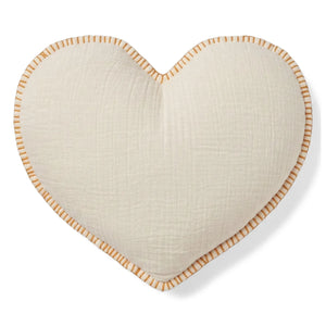 Editions Aimable - Ferdinand Heart Pillow | Ivory Gauze
