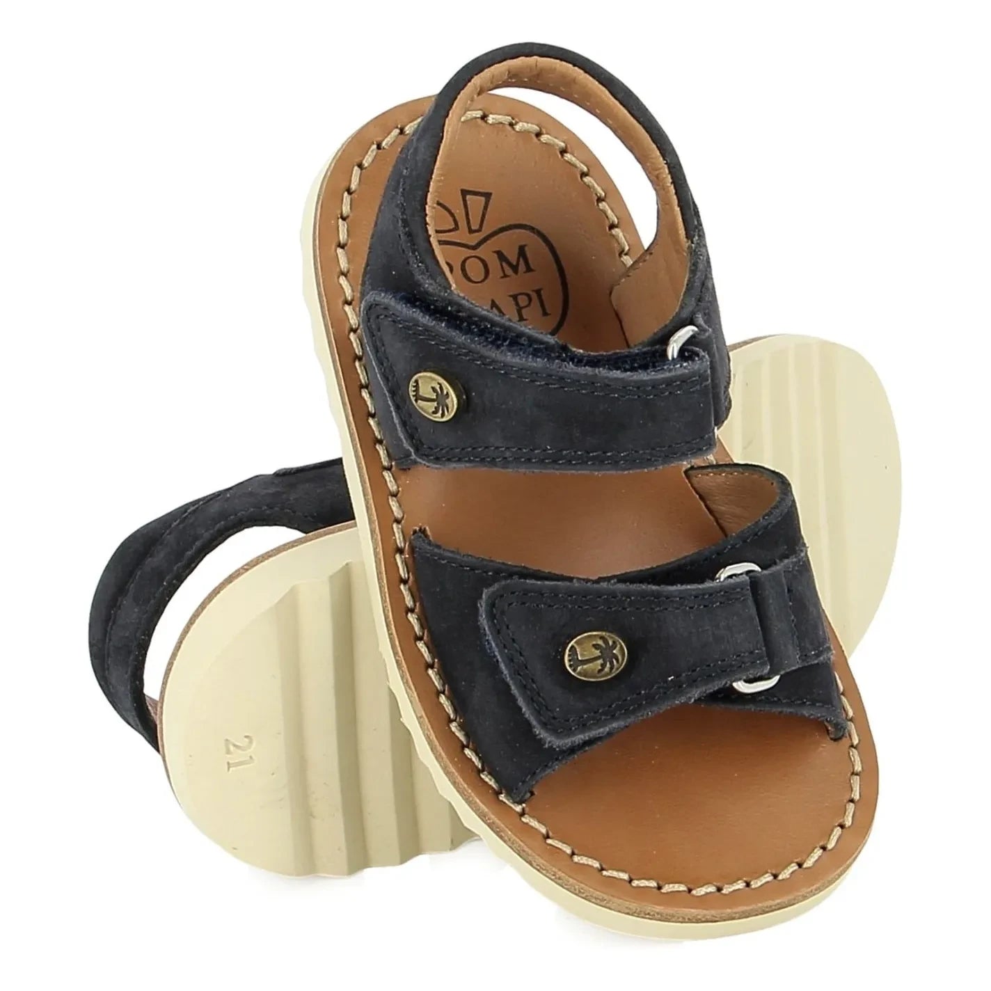 Pom d'Api - Waff Easy Nubuck Sandals | Dark Blue