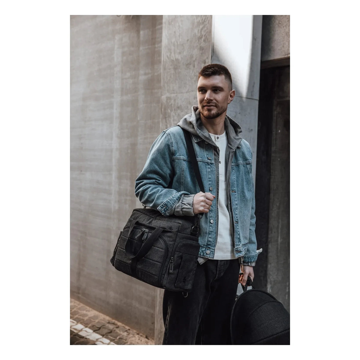 Sebra - Bolsa de cambio portátil | Gris carbón
