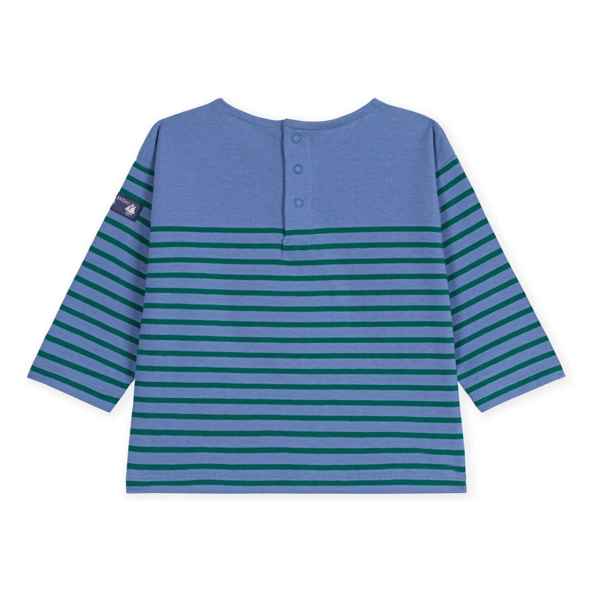 Petit Bateau - Düz Marinière Tişört Organik Pamuk Bebek | Mavi