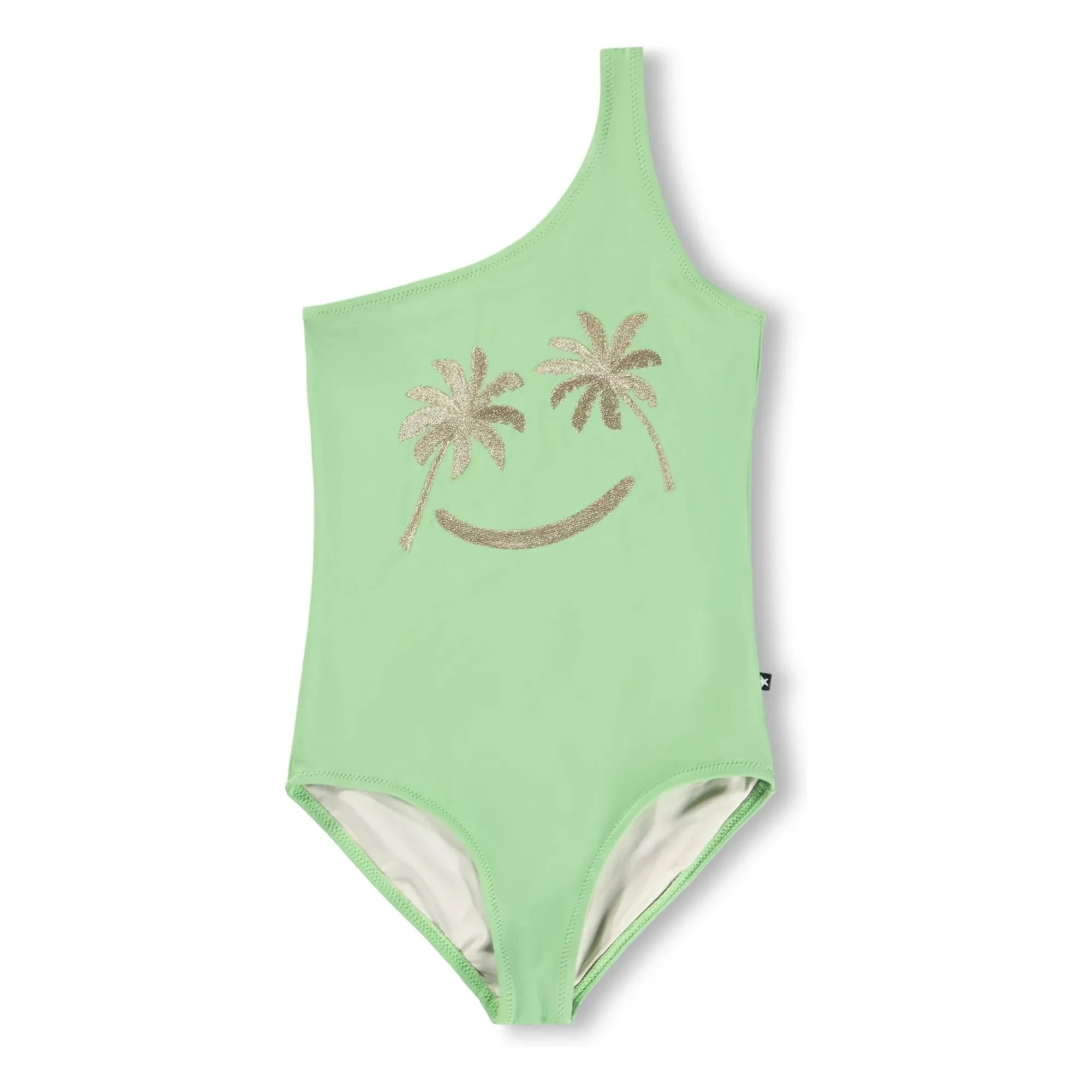Molo – Asymmetrischer Badeanzug Nai Golden Smile recycelte Fasern | Anisgrün