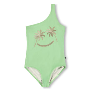 Molo – Asymmetrischer Badeanzug Nai Golden Smile recycelte Fasern | Anisgrün
