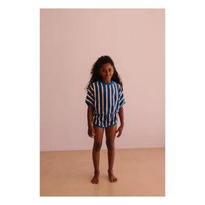 We Are Kids - Romy çizgili organik pamuklu havlu tulum | Mavi