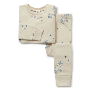 Sleepy Doe - Peace organik pamuklu pijama | Ekru