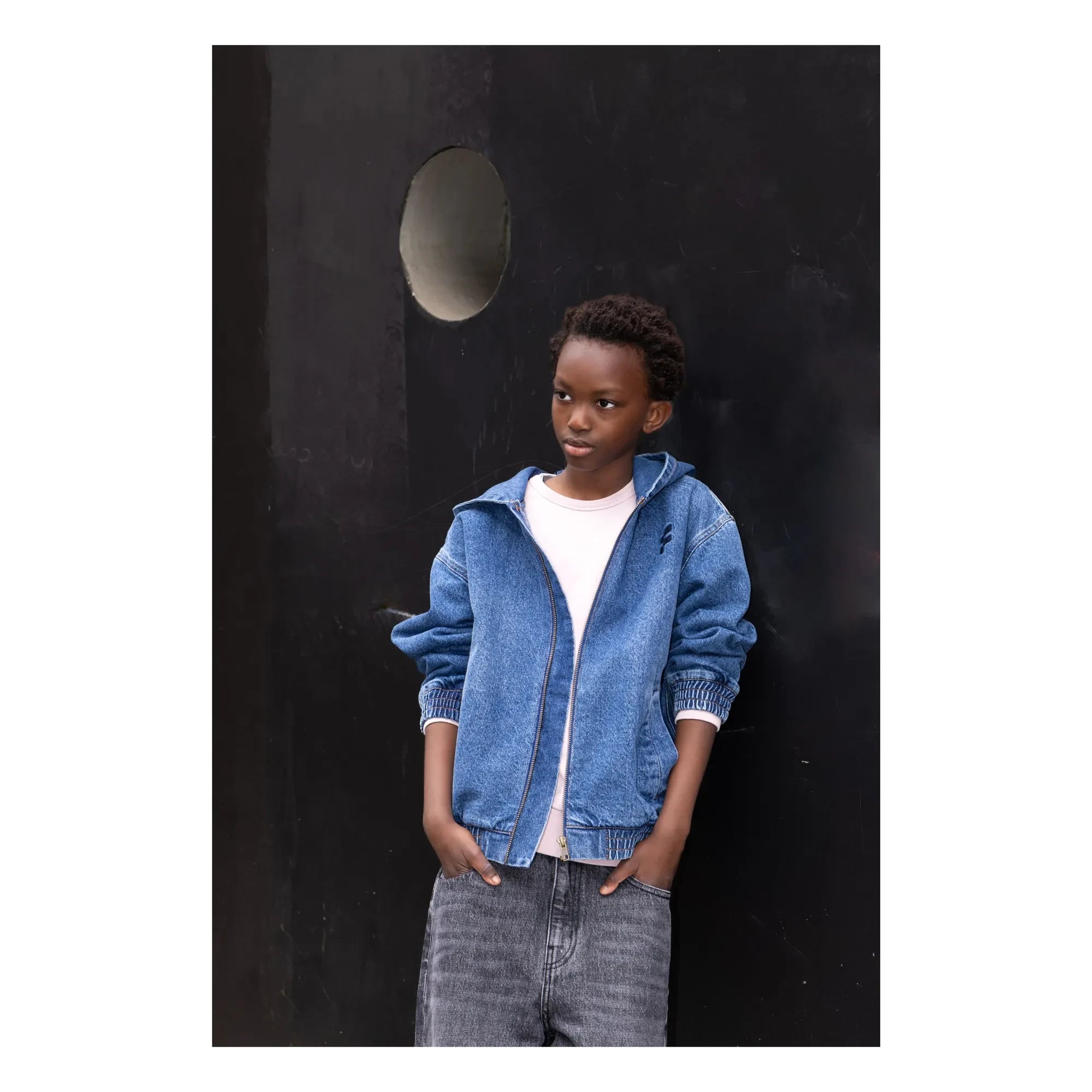 Finger in the nose - Bermuda Denim Oversize Sacha | Denim gri