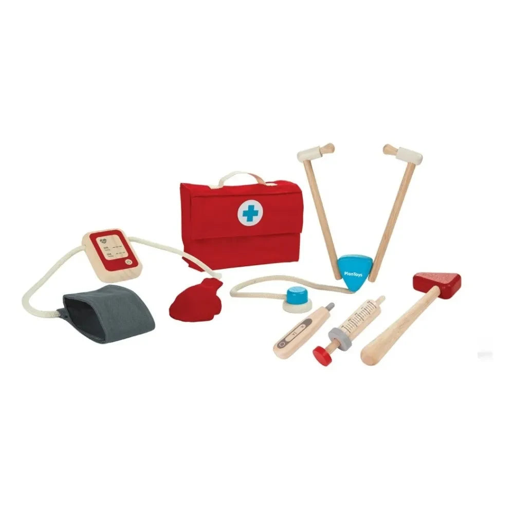 Plan Toys - Ahşap Aksesuarlarla Doktor Çantası