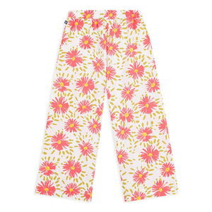 Petit Bateau - Pantalón de crepé de algodón orgánico con estampado floral | Blanco