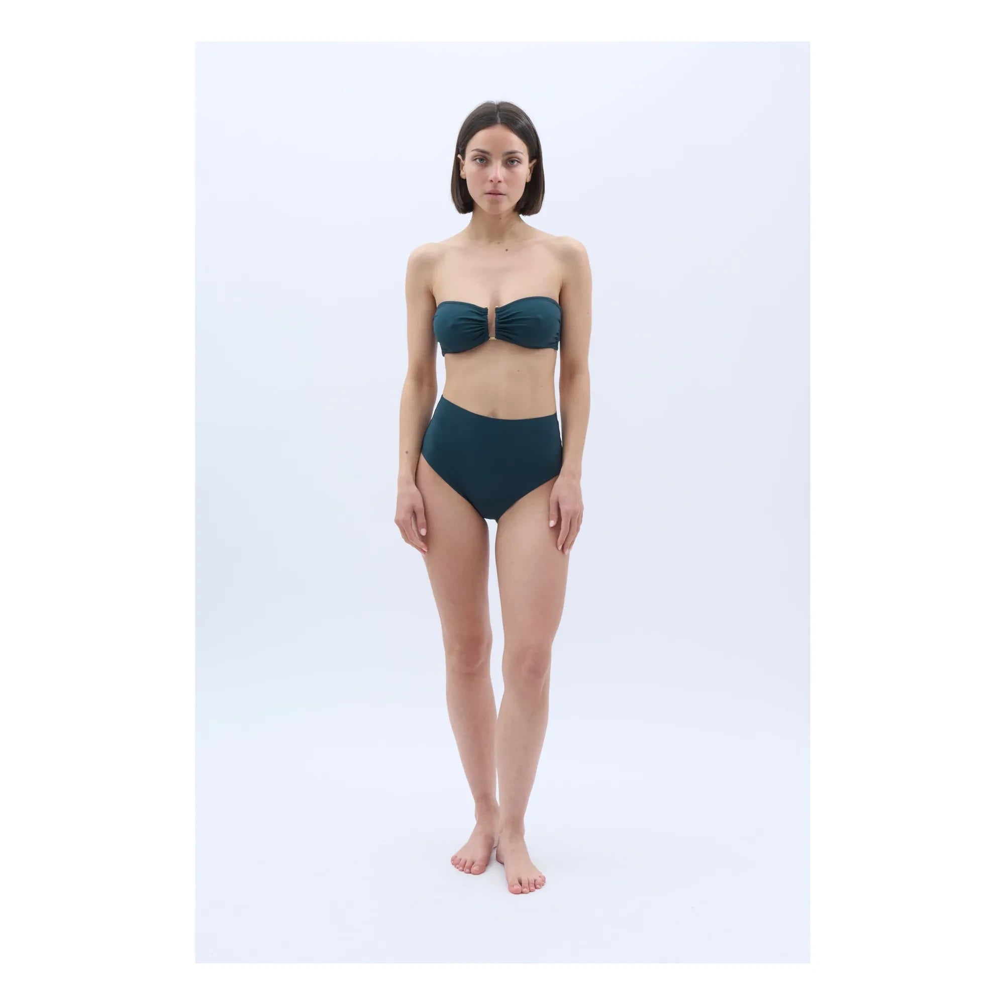 Baie Brune - Top de bikini bandeau Bonnie | Verde cromo