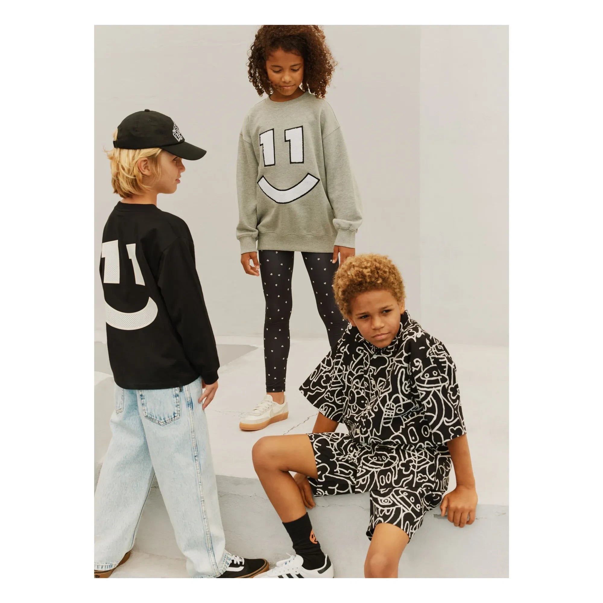 Molo - Magni Sweatshirt Nr. 11 Smile Bio-Baumwolle | Grau meliert