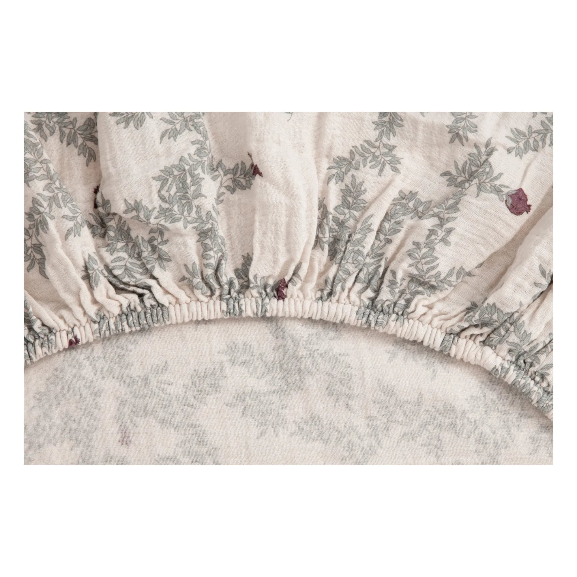 garbo&friends - Pomegranate Cotton Muslin Fitted Sheet | Beige