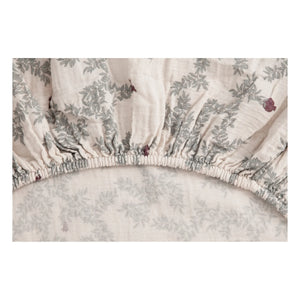 garbo&friends - Pomegranate Cotton Muslin Fitted Sheet | Beige