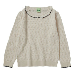 FUB - Pointelle Feinstrick Merinowollpullover | Ecru