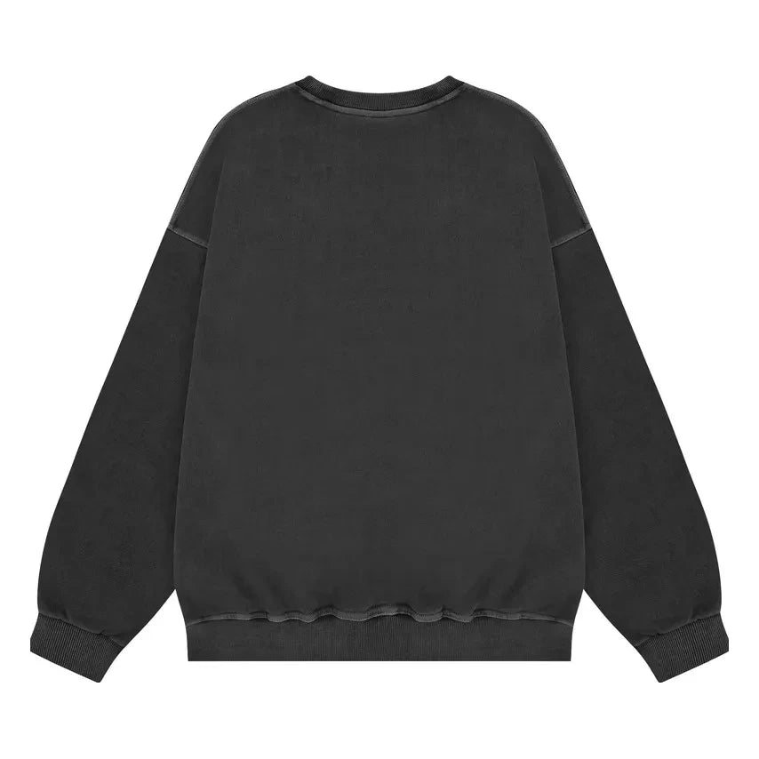 Kappy - Sudadera de algodón con estampado pigmentado | Gris oscuro