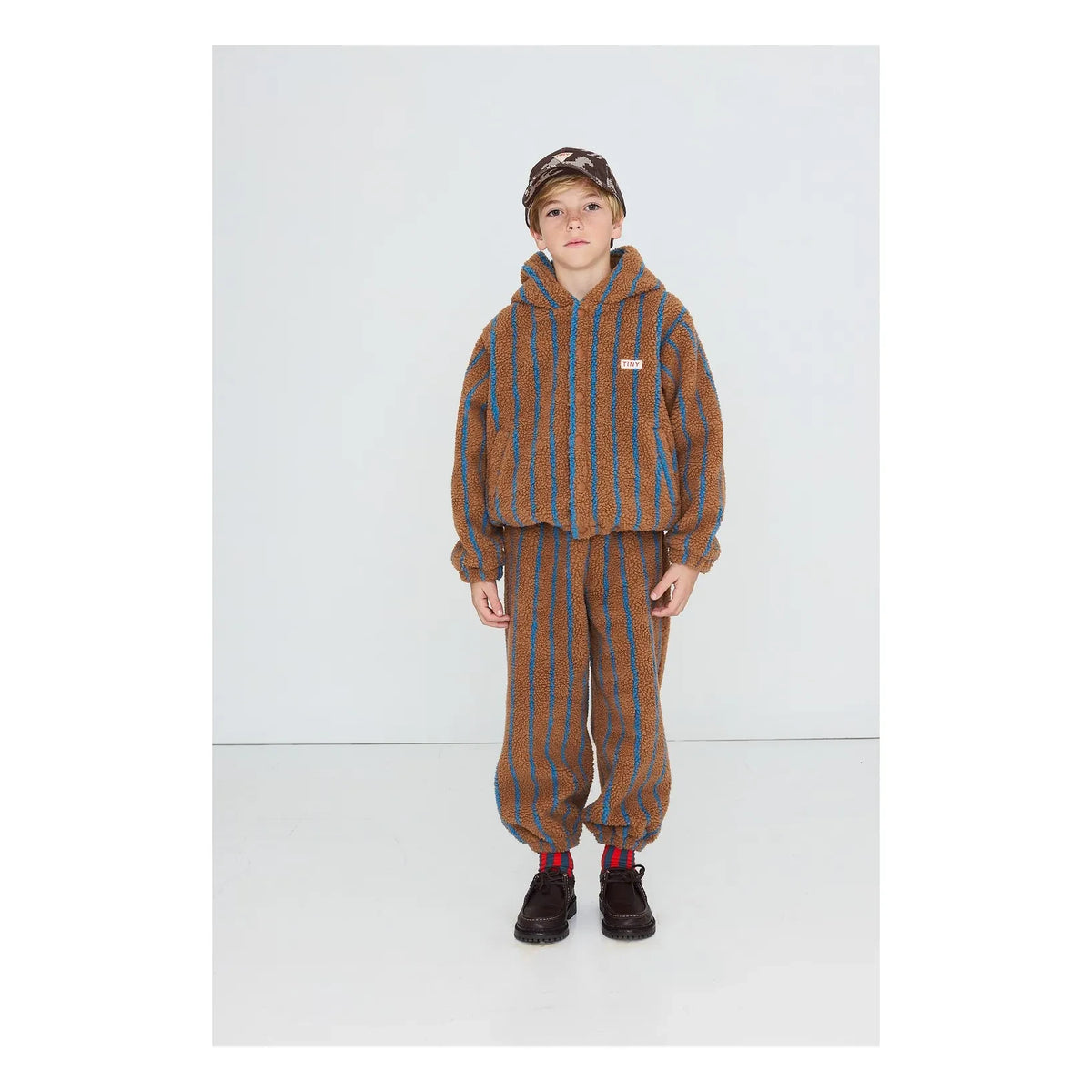 Tinycottons - Çizgili Sherpa Tarzı Jogger | Kahverengi