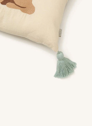 Cam Cam - Woodland Besticktes Kissen | Ecru