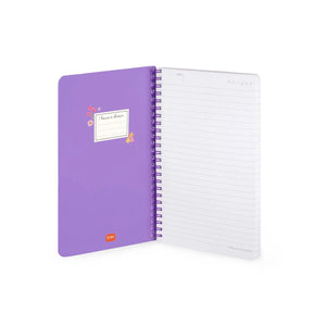 Legami - A5 Lined Notebook with Illustrated Hard Cover - Flowers - Jotter - Spiral-Bound
