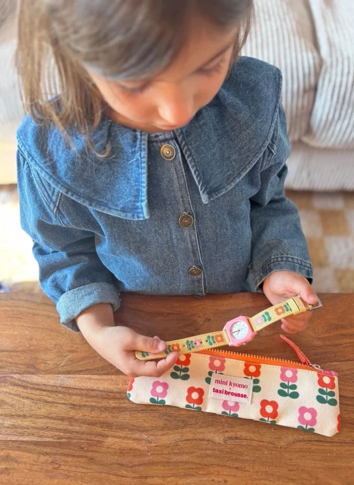 Mini Kyomo - Seventies Flowers Saat - Mini Kyomo x Taxi Brousse | Bej
