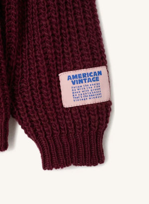 American Vintage - Cyrow Yün Örgü Kazak | Bordo