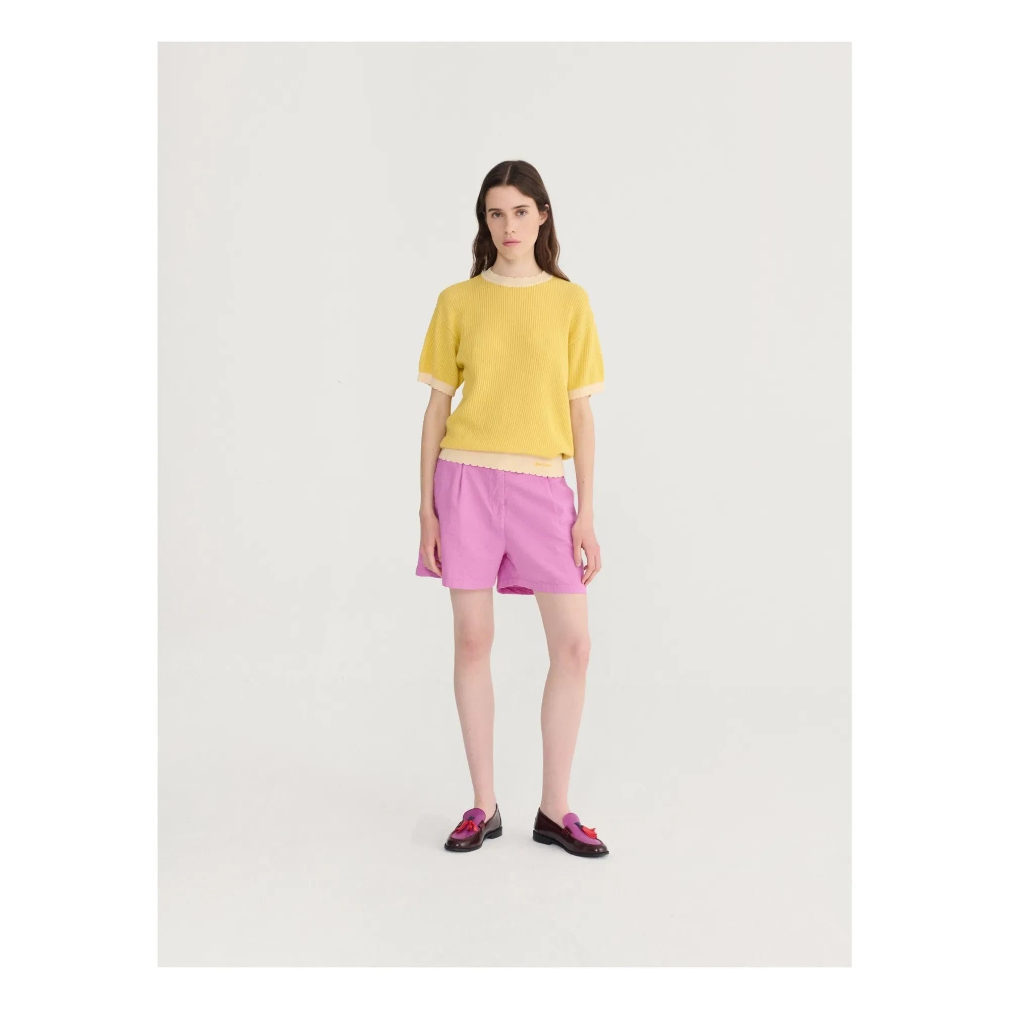 Bobo Choses - Lila Baumwoll-Seersucker Plissierter Short