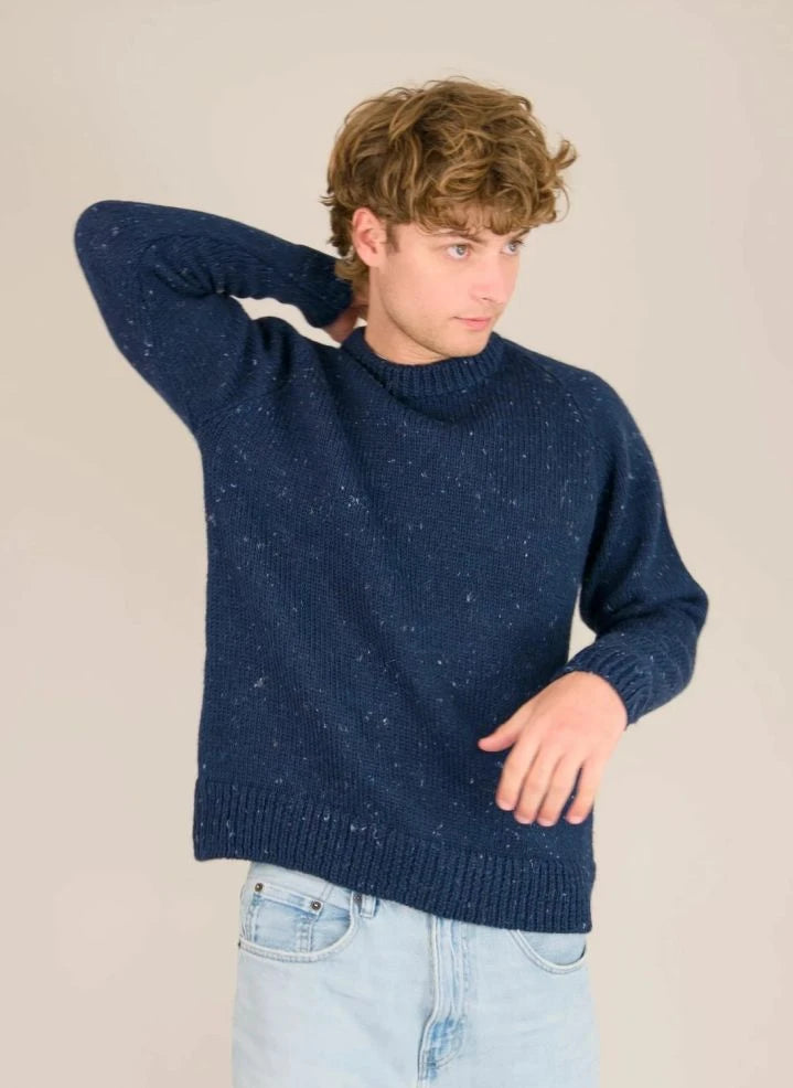 Origin Knitwear - Raglan Kalın Yün Kazak | Koyu Mavi