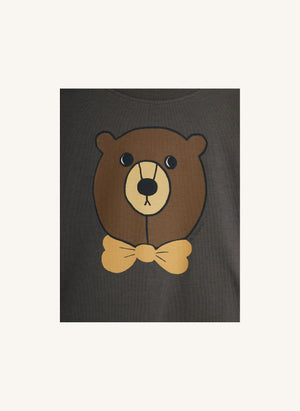 Mini Rodini - Organik Pamuk Ayıcık Tişört | Gri