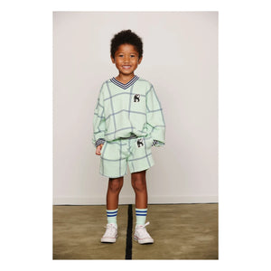 Mini Rodini - Coron Bio-Karo-Sweatshirt | Grün