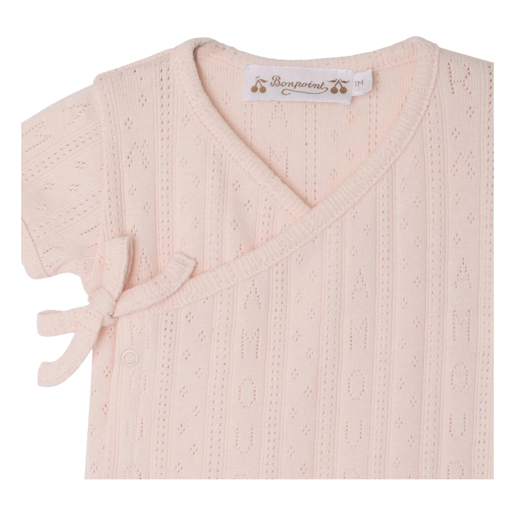 Bonpoint - Pointelle Chamomile Organik Pamuklu Combishort | Pudra pembe