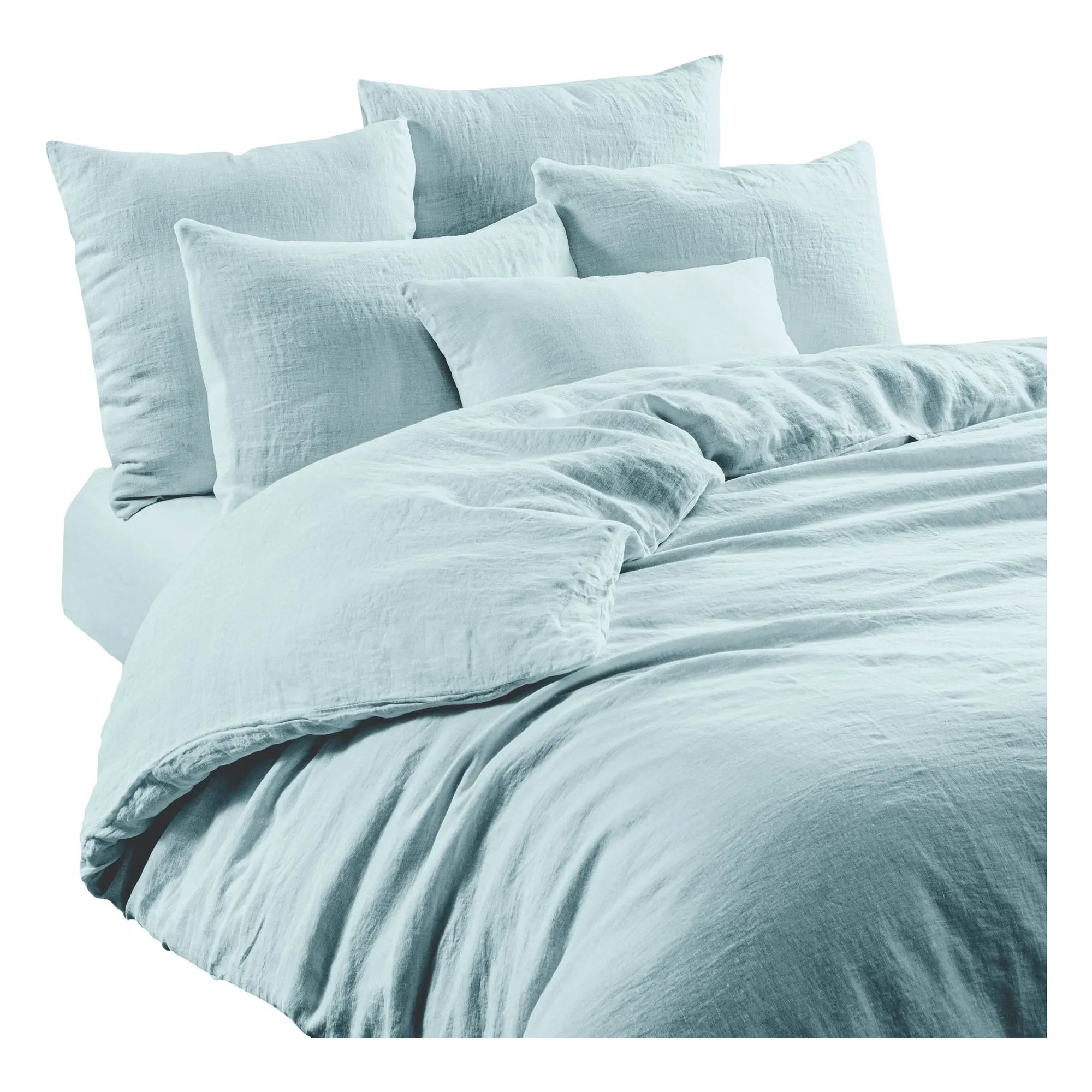 Haomy - Leria Linen Elastic Fitted Sheet | Light Blue