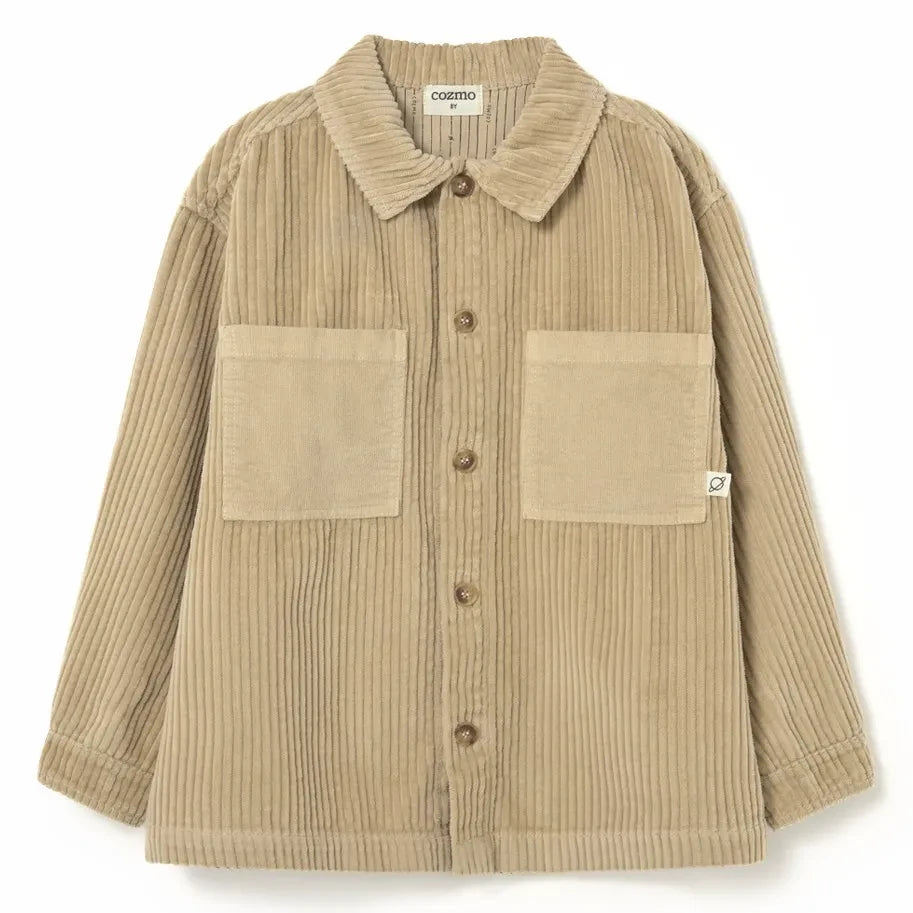 Cozmo - Dakark Organik Pamuklu Fitilli Overshirt | Bej