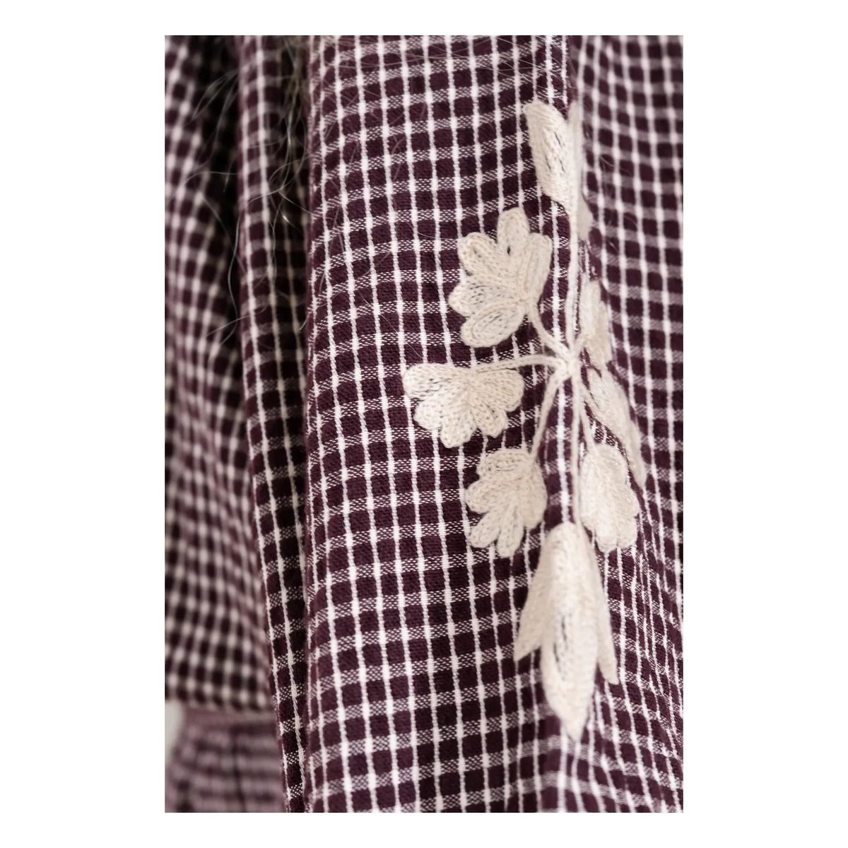 Jenest - Coco Carreaux embroidered blouse | Burgundy