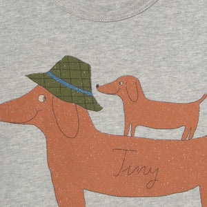 Tinycottons - Organik Pamuklu Köpek Tişörtü | Heather grey