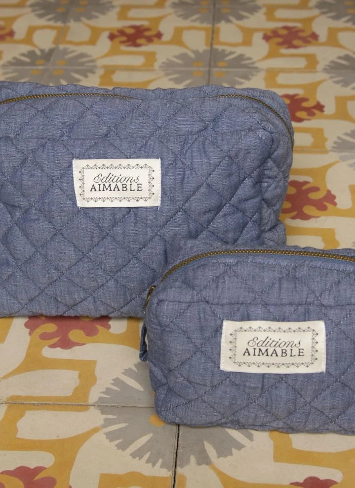 Editions Aimable - Toscana kozmetik çantası | Mavi Chambray
