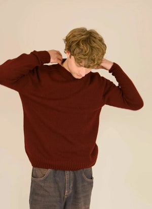 Origin Knitwear - Nahtloser Wollpullover | Bordeaux