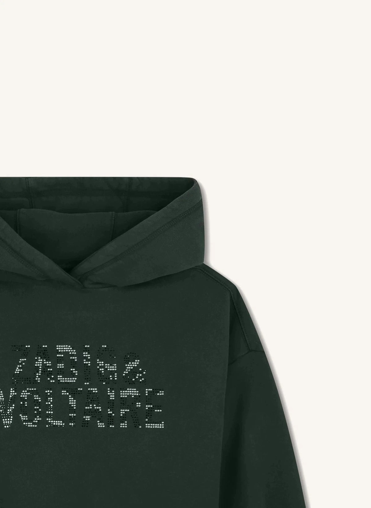 Zadig & Voltaire - Organik Pamuklu Simli Kapüşonlu Üst | Siyah