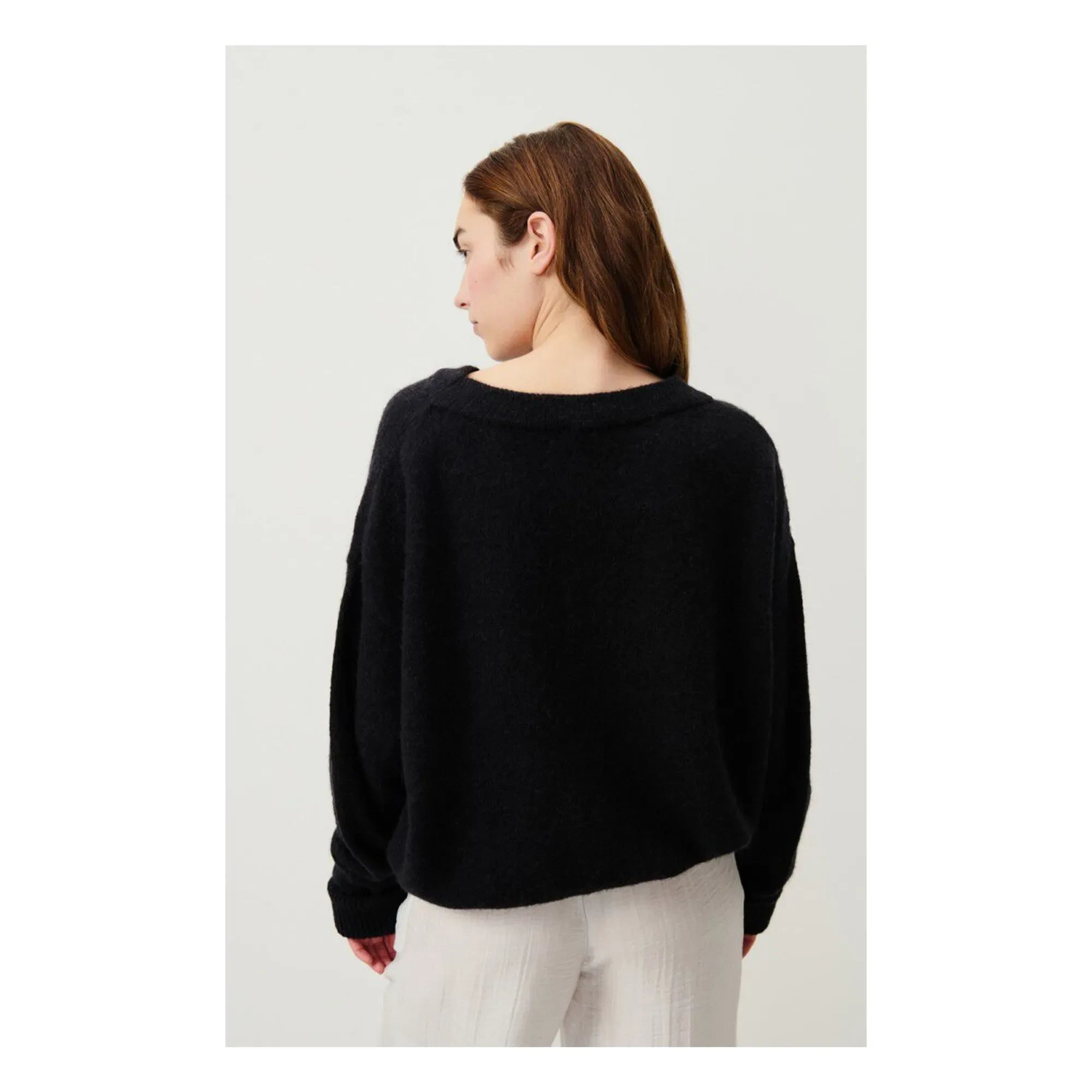 American Vintage - Suéter de alpaca y lana con cuello barco Vitow | Negro