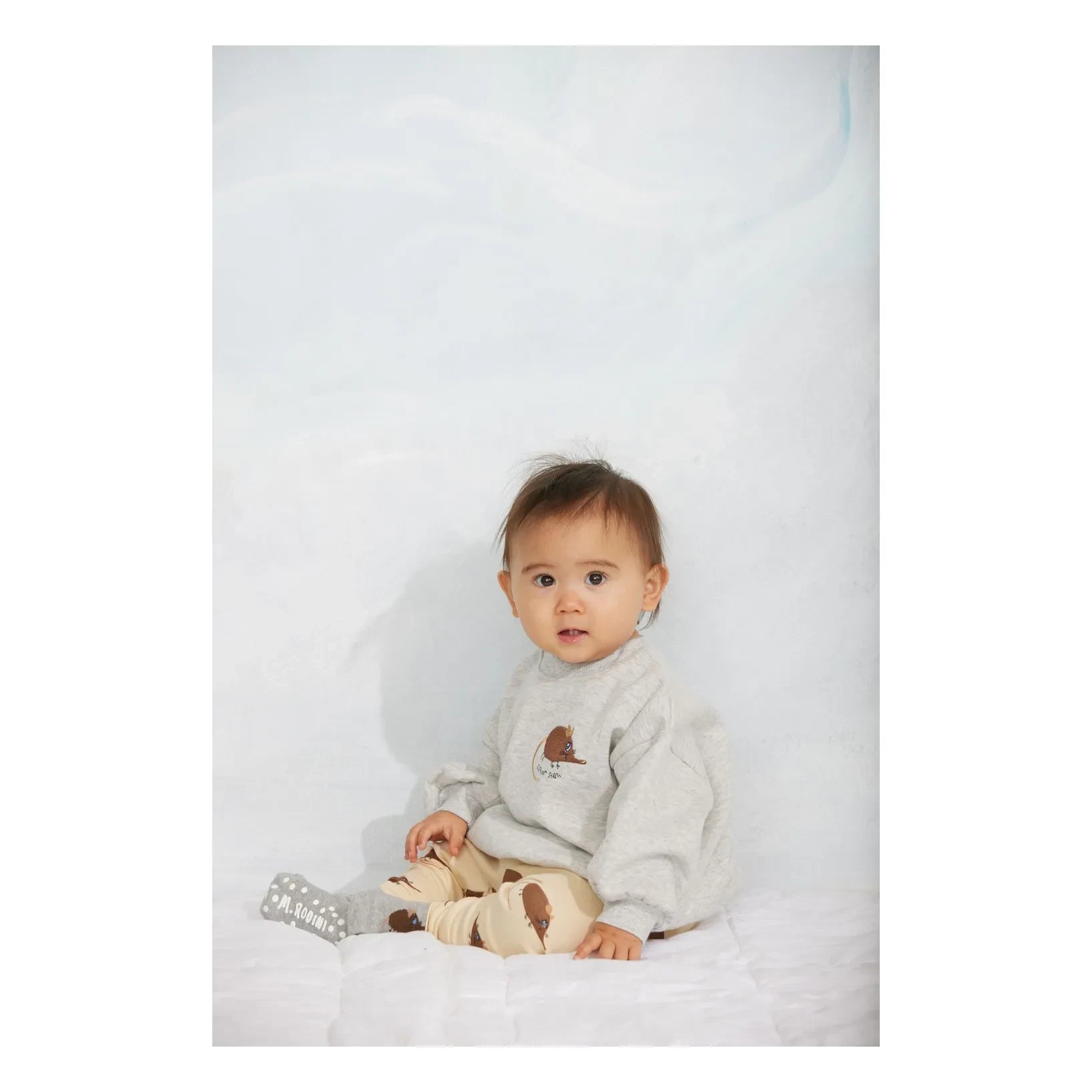 Mini Rodini - Bio-Baumwoll-Sweatshirt mit Maus | Heather Grey