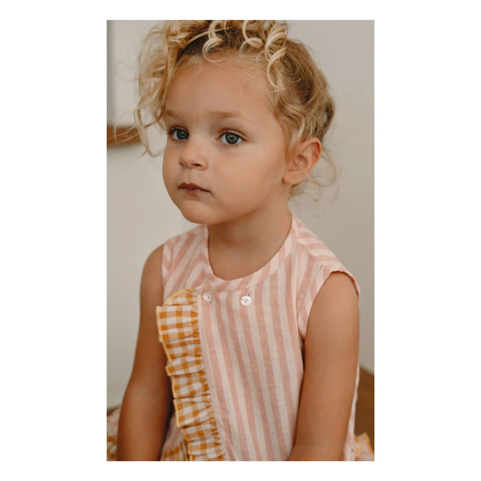 Lilinoa - Striped cotton voile double-breasted top | Powder Pink