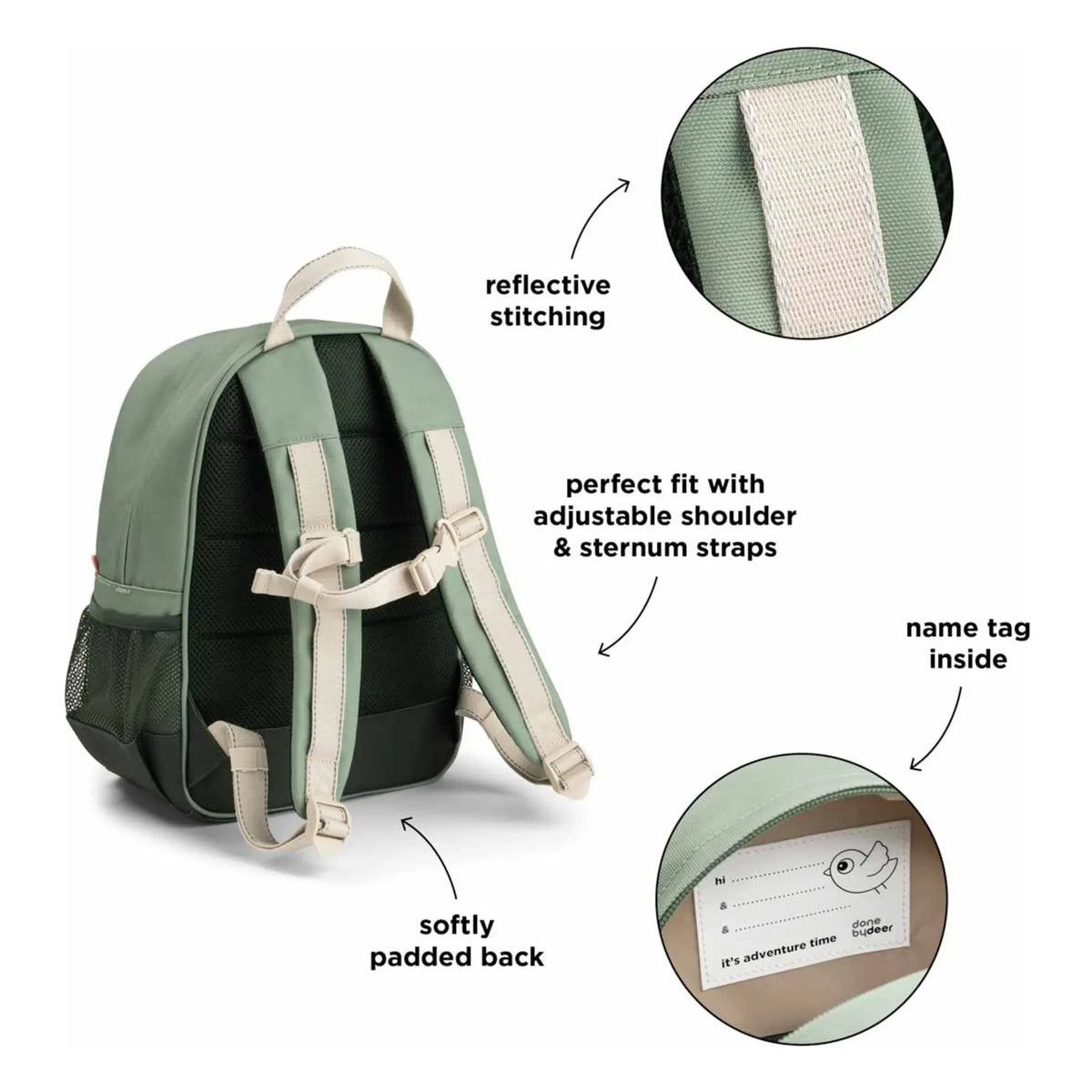 Done by deer - Junior Trails backpack | Dark green