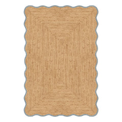 Layered - Gekämmter Jute-Teppich | Blau